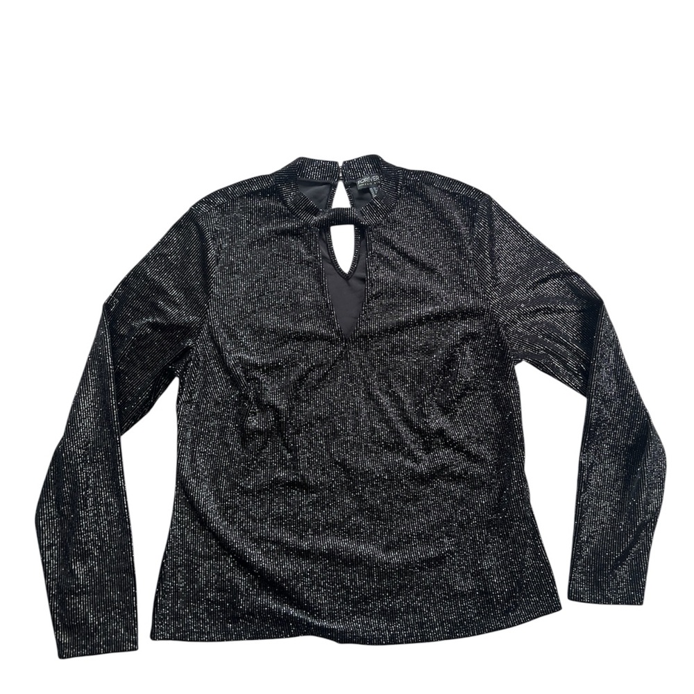 Plus size Keyhole Long Sleeve Blouse